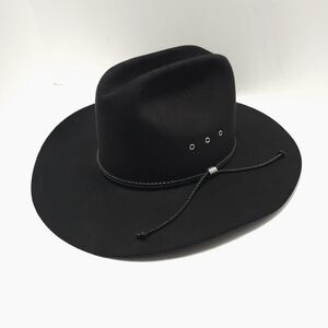 Stetson Cowboy Hat 4X Beaver Size 7 1/2 Black Leather Braid